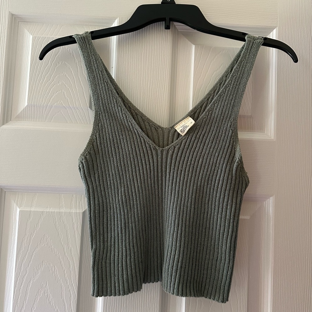 Sage green knit tank top size medium
